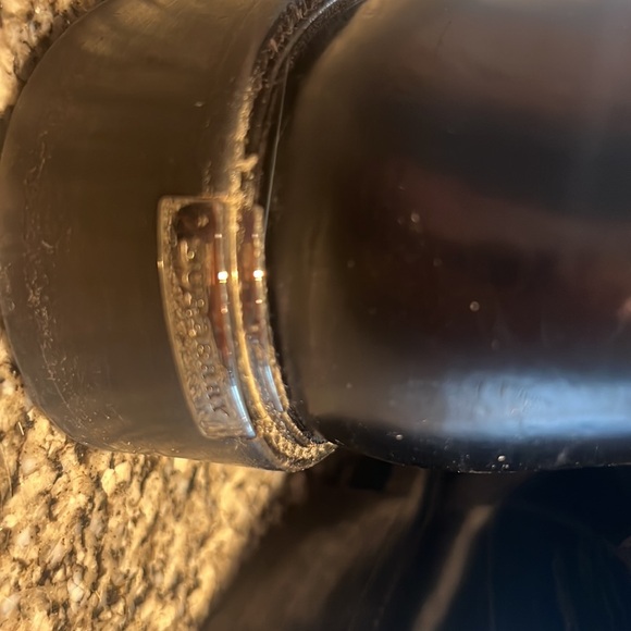 Burberry flat motorcycle boot size 40 Black leather with gray wool felt tops. - Picture 3 of 4